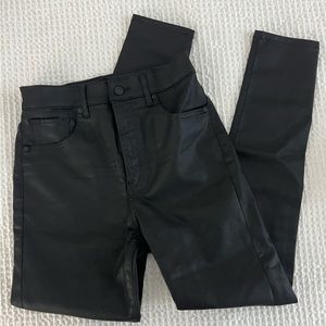 Express Black Coated High Rise Skinny Jeans